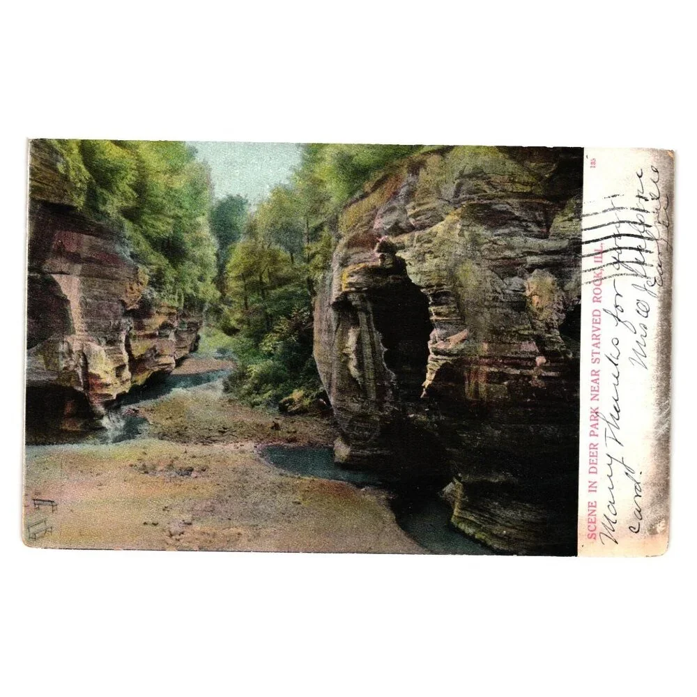 Scenic Deer Park Starved Rock Illinois Vintage Postcard 1907 Collectible Tourism